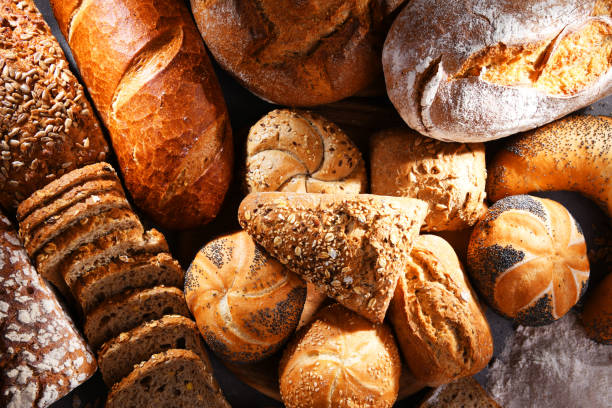 istock Assorted bakery products including loafs of bread and rolls 1434212357