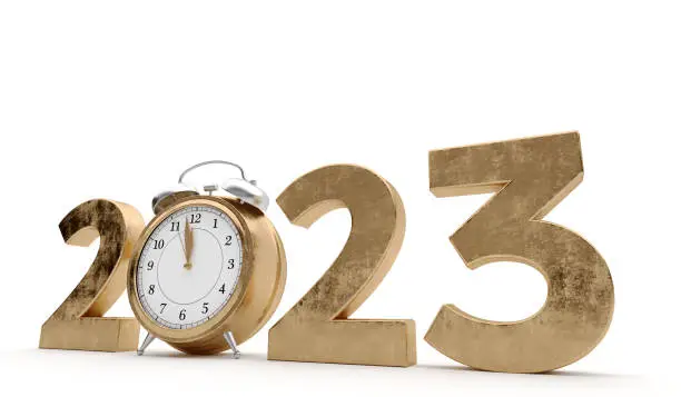 Photo of New year 2023 alarm clock concept