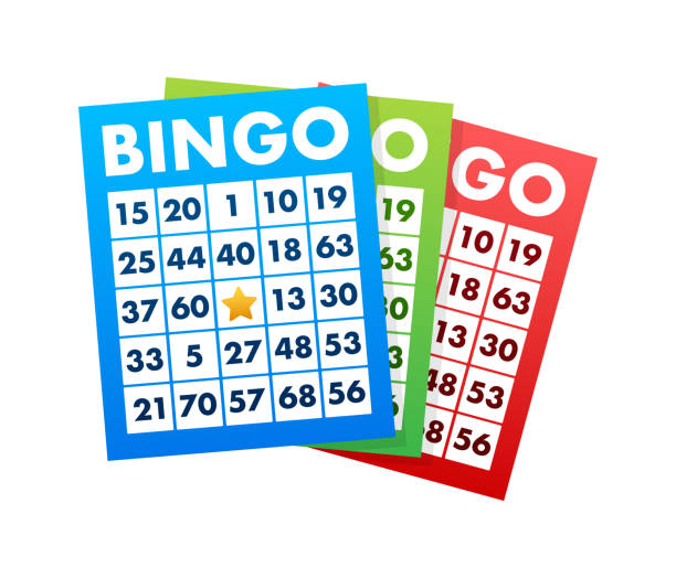 bingo- oder lotteriespiel, karte. großer gewinn. vektor-stock-illustration. - win win stock-grafiken, -clipart, -cartoons und -symbole
