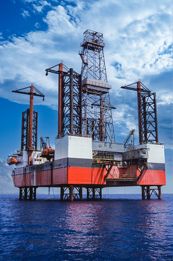 Offshore drilling rig in Turkish territorial waters.