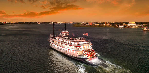 istock New Orleans River Paddle boat after sunset 1434223459