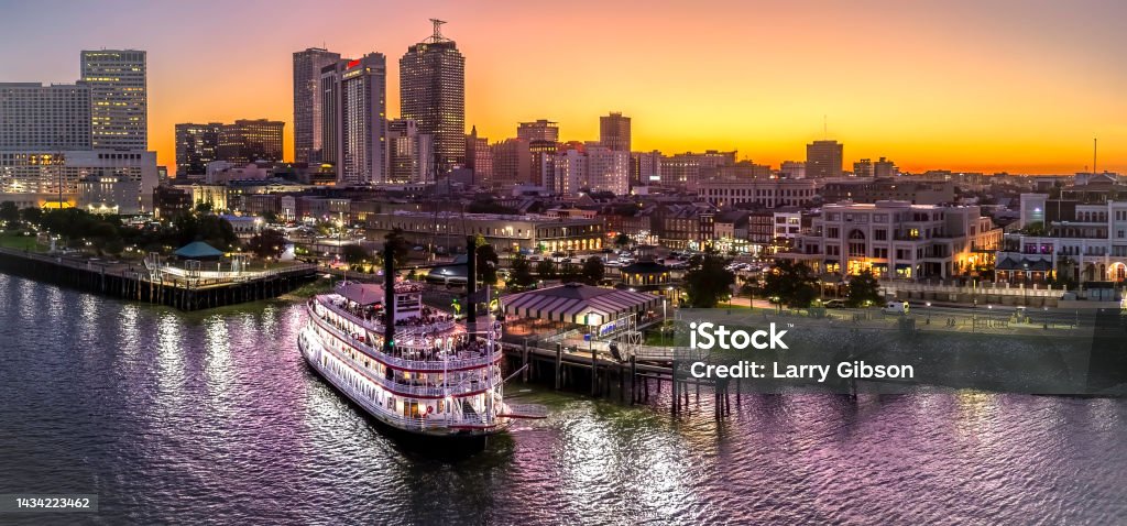 City of New Orleans sunset City of New Orleans at sunset New Orleans Stock Photo