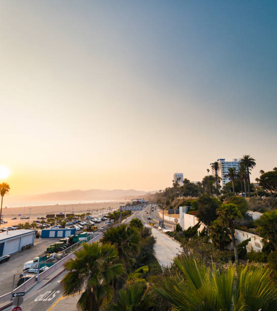 istock Santa monica beach during sunset overlooking pch 1434225279