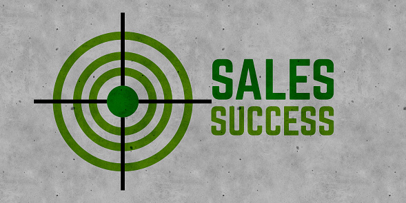 Target And Sales Success On Wall Background