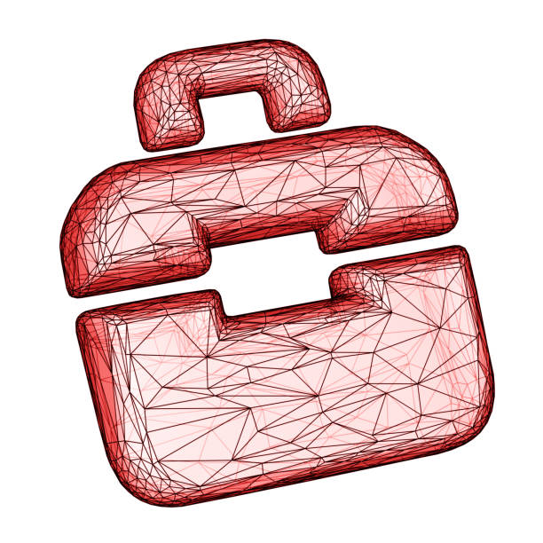 입체 포트폴리오 아이콘 - filing documents mail data network server 뉴스 사진 이미지