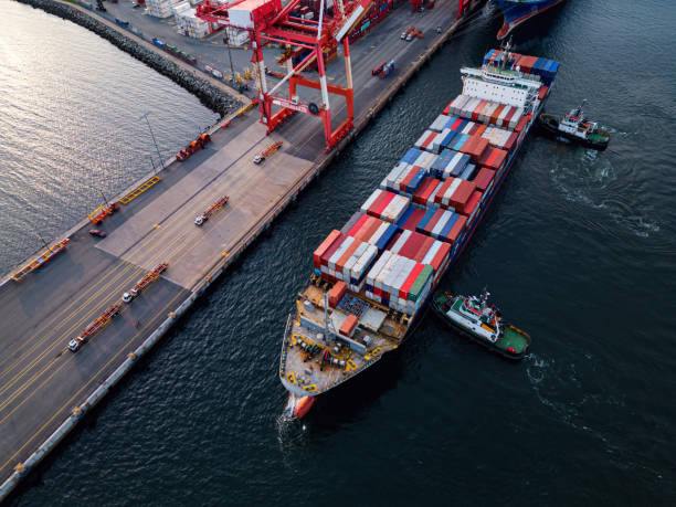 istock Aerial View of Container Port 1434244419