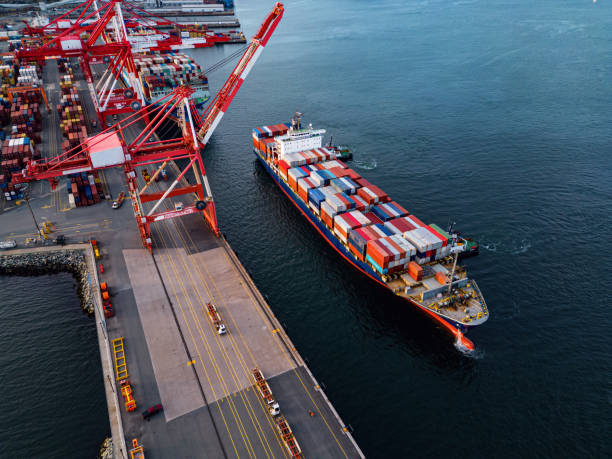 istock Aerial View of Container Port 1434244422