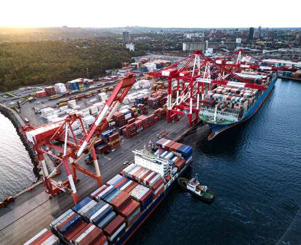 istock Aerial View of Container Port 1434244428