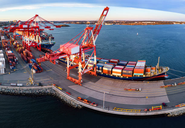 istock Aerial View of Container Port 1434244438