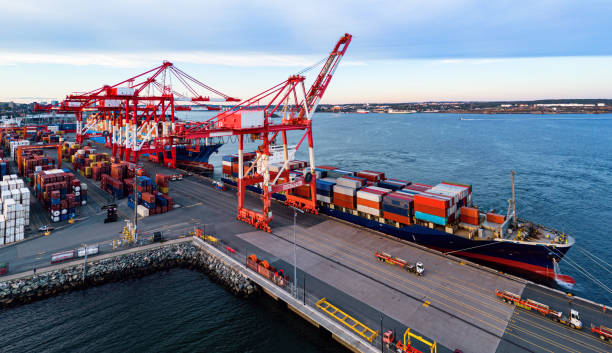 istock Aerial View of Container Port 1434244439
