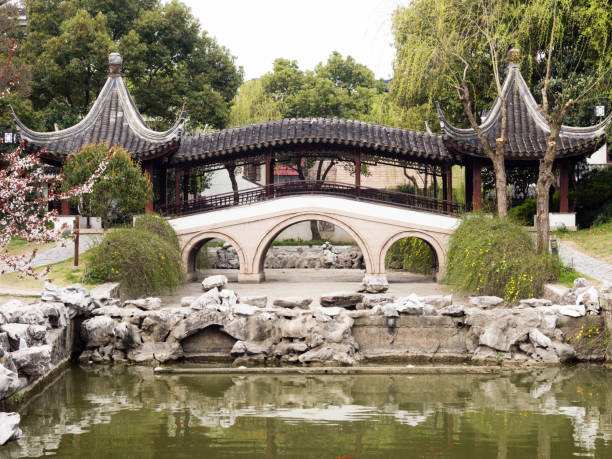 istock Covered bridge in classical Chinese garden in Suzhou 1434248727