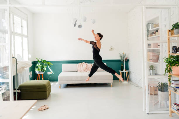 istock Ballerina dancing at home 1434248872