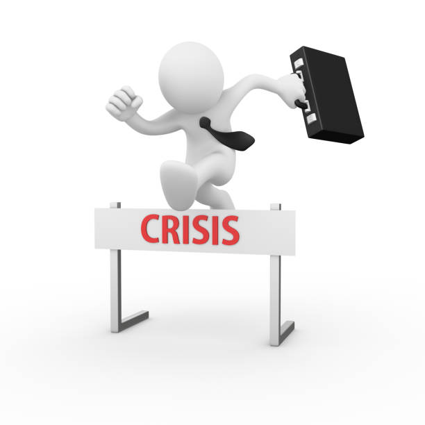 istock 3D : Jump and avoid the crisis with intelligence and vitality 1434260442