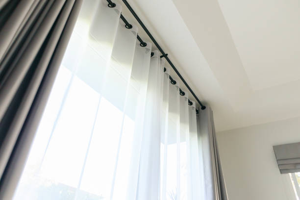 Curtain window interior decoration in living room