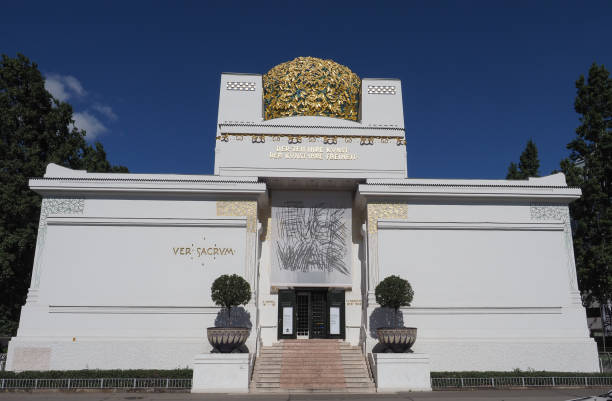 Vienna, Austria - Circa 2022: Wiener Secession by Olbrich circa 1897, Der Zeit ihre Kunst Der Kunst ihre Freiheit Ver Sacrum translation To every age its art to every art its freedom Sacred Spring