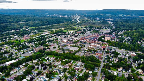 A photo of Ilion, NY and the Mohawk Valley from above