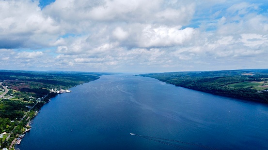 A photo of Seneca Lake from Watkins Glen, New York