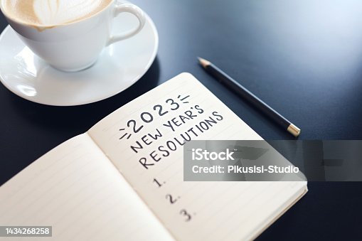 istock 2023 New Year's Resolution Text on Note Pad 1434268258