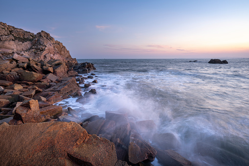 Fujian Province Slow Door Shoots Seaside Rocks