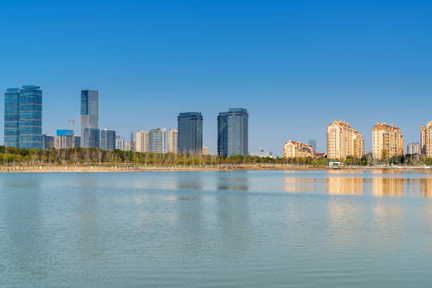 istock Lakeside modern office building in China 1434279169