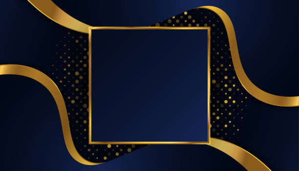 ilustrações, clipart, desenhos animados e ícones de elegante fundo azul premium e ouro. fundo de luxo para prêmio, nomeação, cerimônia, convite formal ou design de certificado - nomination