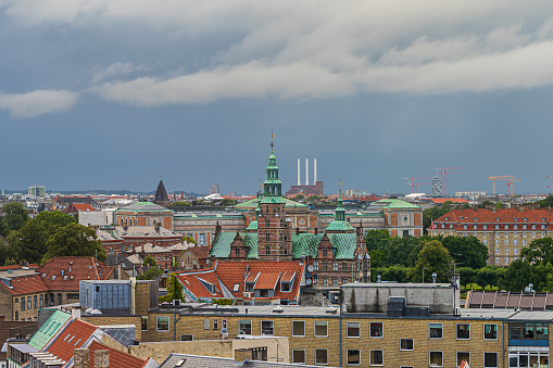 View of the city of Copenhagen the capital of Denmark the historic center of the city is Frederiksstaden, a refined 18th-century neighborhood that houses the royal family's Amalienborg Palace. Nearby is Christiansborg Palace and Renaissance-era Rosenborg Castle, surrounded by gardens