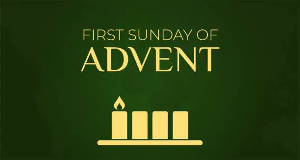 Vector illustration of Green First Sunday of Advent Background Illustration Design