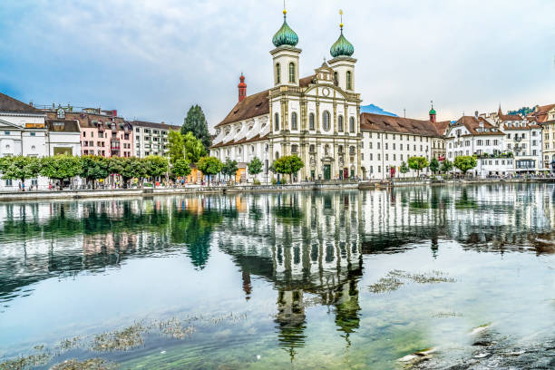 istock Jesuit Church Inner Harbor Reflection Lucerne Switzerland 1434284134
