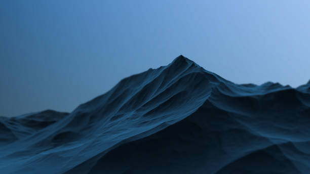 istock Blue mountain abstract landscape in blur.3D render. 1434288715