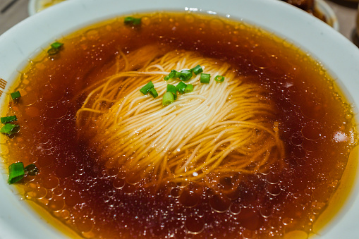 Chinese Plain Noodles and Vegetable Soup