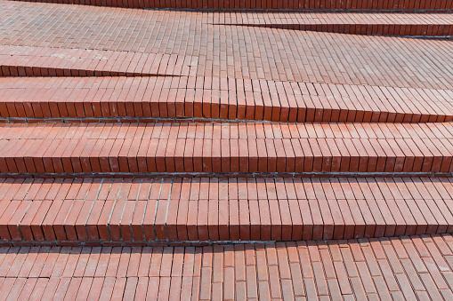 Steps on brick floor