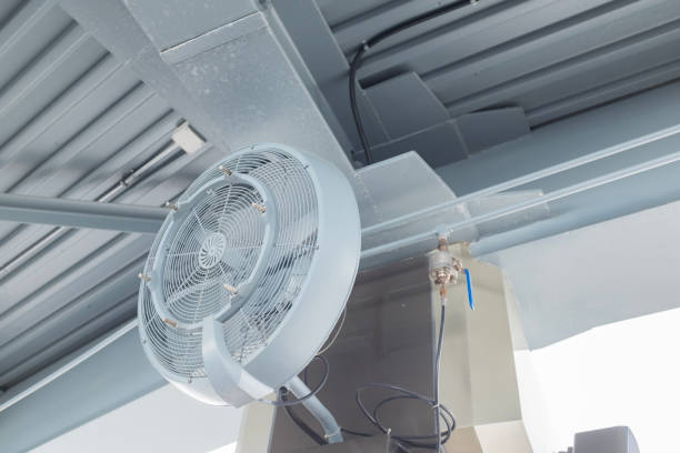 istock Wall mounted fan on garage wall 1434290296