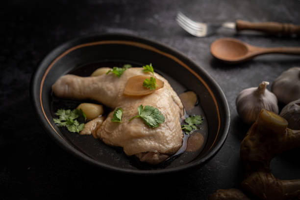 istock Stewed chicken drumsticks, galangal, garlic and lemon 1434297286