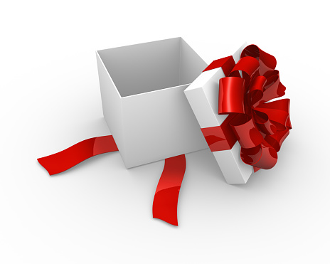 Gift box, blue present box, for men, white background