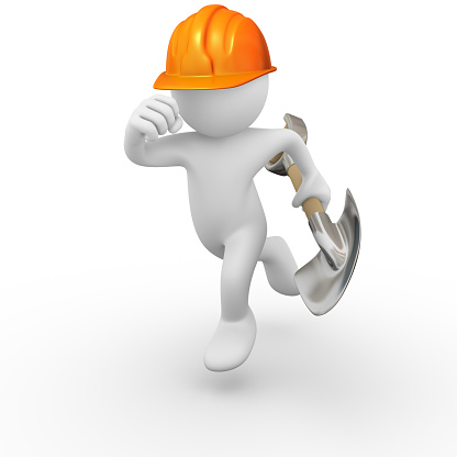 3D Character: Construction worker with his shovel