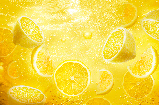 lemon splashing background
