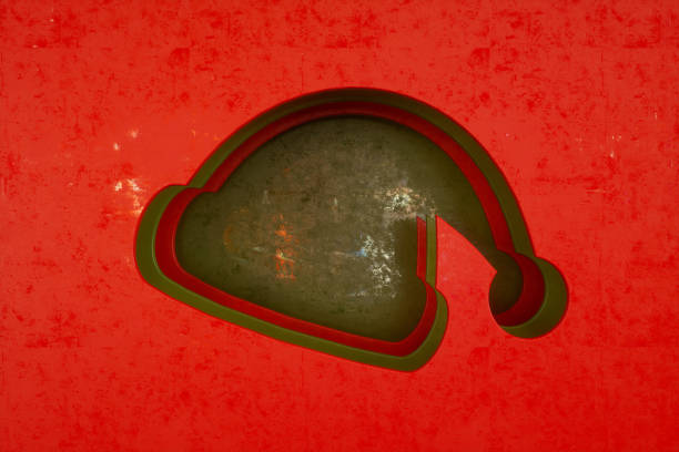 istock 3d layered effect Santa hat new year background green and red colors 1434325070