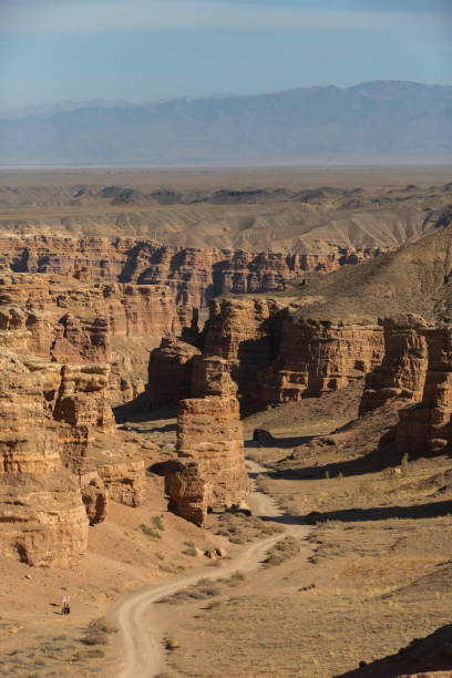 Charyn canyon rocky landscape. Kazakhstan Landmark stock photo