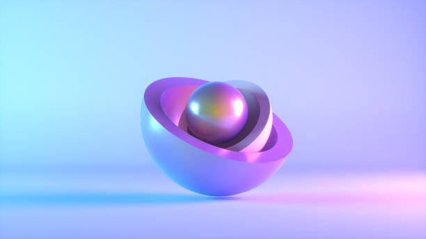 istock Abstract background with iridescent colorful geometric shapes 1434329974