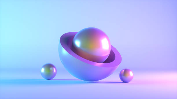 istock Abstract background with iridescent colorful geometric shapes 1434330077