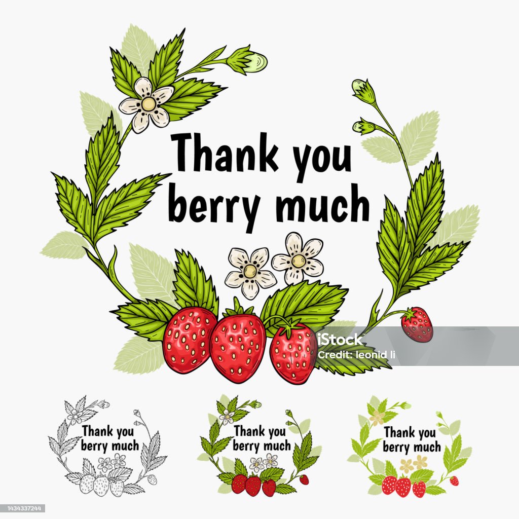 Cảm Ơn Thiệp Banner Vectơ Cảm Ơn Berry Nhiều Chơi Chữ Dễ Thương ...