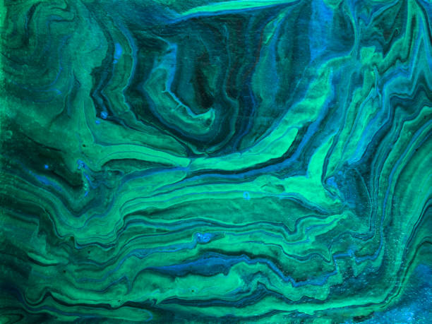 istock Green marble abstract background texture, acrylic paint. Malachite stone wallpaper print design with natural mineral texture . 1434339401