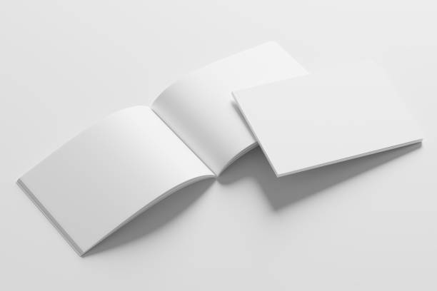 istock A4 Landscape Horizontal Magazine Brochure 3D Rendering White Blank Mockup 1434341128