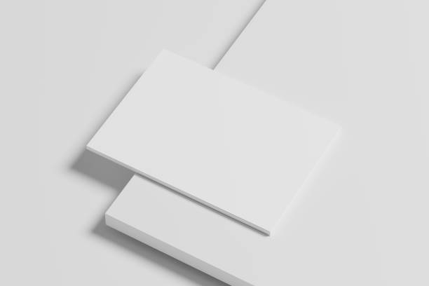 istock A4 Landscape Horizontal Magazine Brochure 3D Rendering White Blank Mockup 1434341130