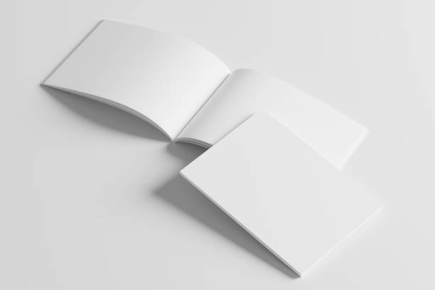 istock A4 Landscape Horizontal Magazine Brochure 3D Rendering White Blank Mockup 1434341142