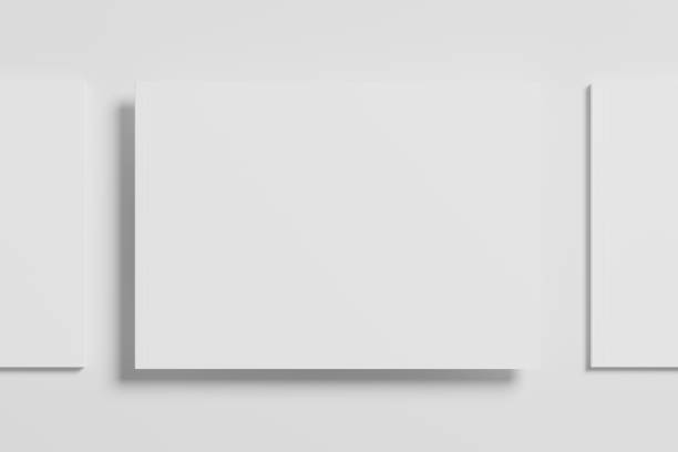 istock A4 Landscape Horizontal Magazine Brochure 3D Rendering White Blank Mockup 1434341168