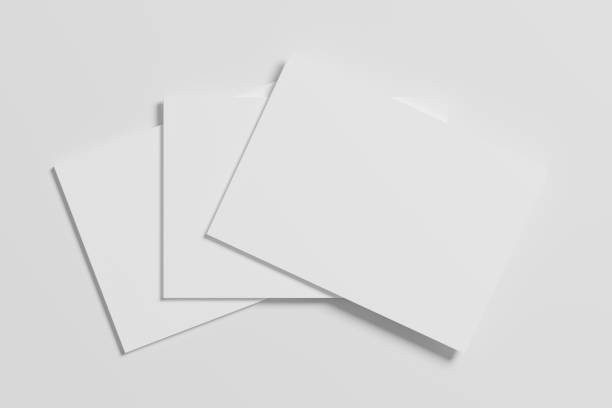 istock A4 Landscape Horizontal Magazine Brochure 3D Rendering White Blank Mockup 1434341175