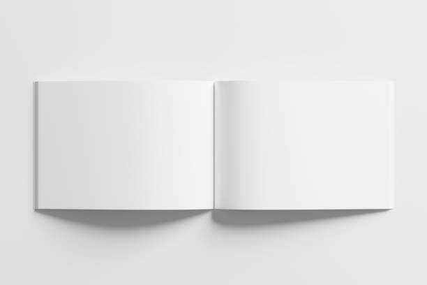 istock A4 Landscape Horizontal Magazine Brochure 3D Rendering White Blank Mockup 1434341205