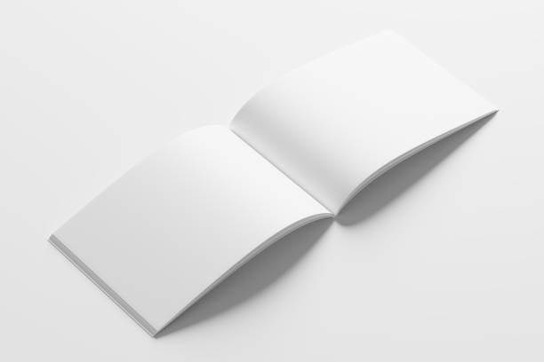 istock A4 Landscape Horizontal Magazine Brochure 3D Rendering White Blank Mockup 1434341229