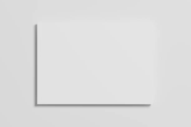 istock A4 Landscape Horizontal Magazine Brochure 3D Rendering White Blank Mockup 1434341234